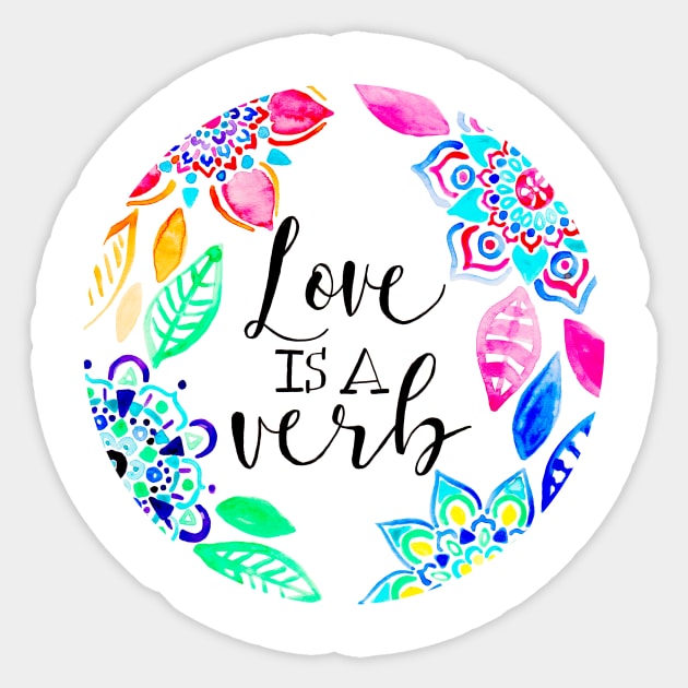 Love is a Verb Sticker by tangerinetane